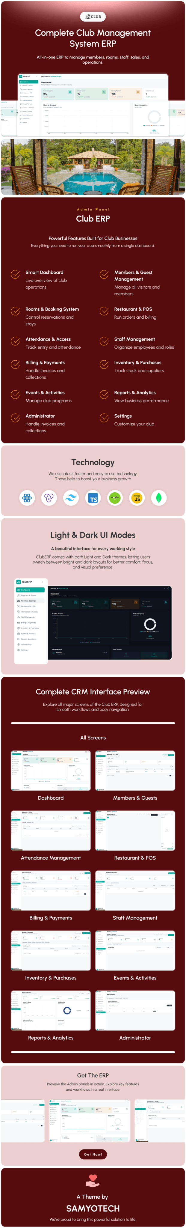 Club ERP | Hotel Management System | Resort ERP