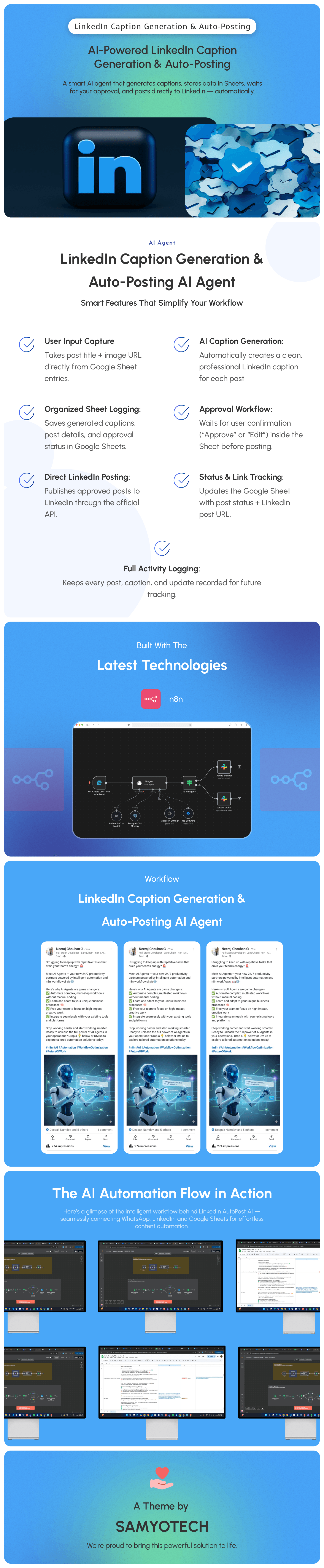 Linkedin Caption Generate & Post